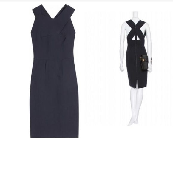 ROLAND MOURET SOLD OUT MANON DRESS.NAVY BLUE. SIZE 6. BNWOT - Picture 5 of 9